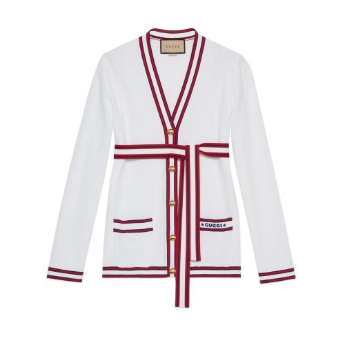  GUCCI古馳 22年秋冬 女士 彈力粘膠纖維開(kāi)衫 691714 XKCA_V 9692