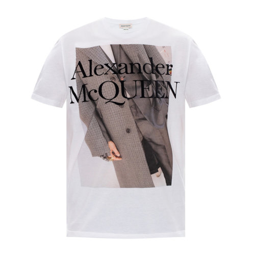 Alexander McQueen 亞歷山大·麥昆 男裝 服裝 棉質logo印花圓領 男士短袖T恤