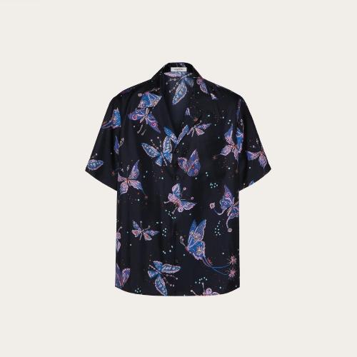  VALENTINO華倫天奴 22年秋冬 男士 短袖襯衫 CHEMISE EN SOIE IMPRIMé VALENTINO UTOPIA BUTT