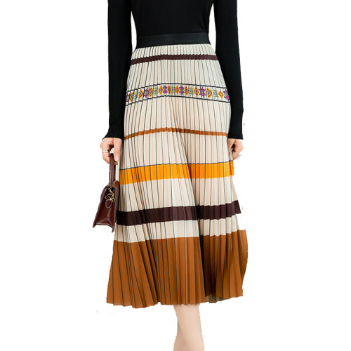 GeleiStory/GeleiStory 春夏新款高腰a字垂感顯瘦中長款百搭長裙子  女裝＞女士裙裝＞女士半身裙