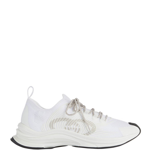 GUCCI/古馳 22年早春新款 Run系列 男士白色平紋針織織物互扣式雙G印花運動鞋680893USM108475