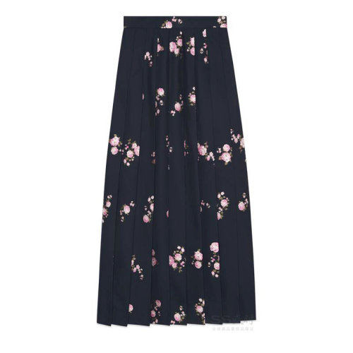 GUCCI/古馳藍色印花織物女士半身裙545245ZAAL5     bd