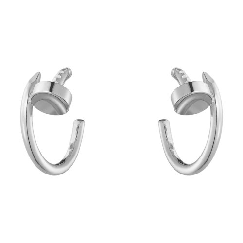 CARTIER/卡地亞 經(jīng)典Juste un Clou系列 18K金白金釘子耳環(huán) B8301236