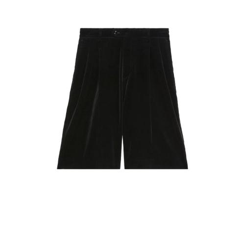 GUCCI古馳 22年秋冬 男士 彈力天鵝絨短褲 679464 Z4716 1000 預(yù)定商品2-6周發(fā)貨