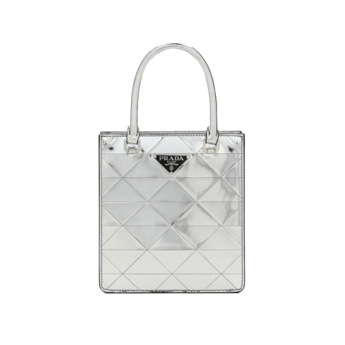 PRADA/普拉達 銀色LOGO手提包托特包 1BA3345SO2D0F