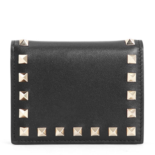 Valentino/華倫天奴 女士黑色皮革短款錢包 WW2P0R39-BOL-0NO