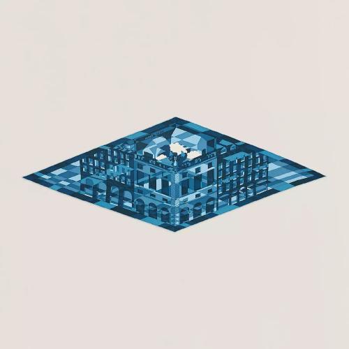  HERMES愛(ài)馬仕 22年秋冬 男士 圍巾 Losange Faubourg en Perspective， grand modele H433907T