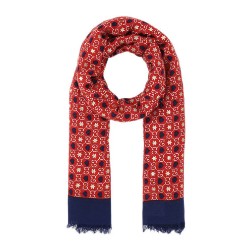 GUCCI/古馳  古琦女士紅色GG圖案圍巾/披肩圍巾 583653 3GA40 6468 HKY012345C