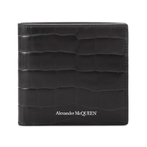 Alexander McQueen/亞歷山大麥昆【22春夏新款】男士皮革對折短款錢包錢夾 602137 1AAEF