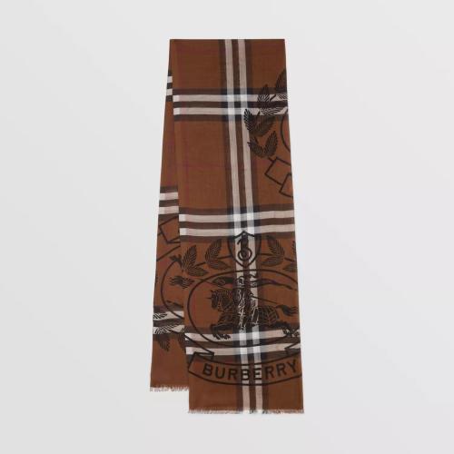 BURBERRY 22年秋冬 女士 蒙太奇印花羊毛絲巾 80638221