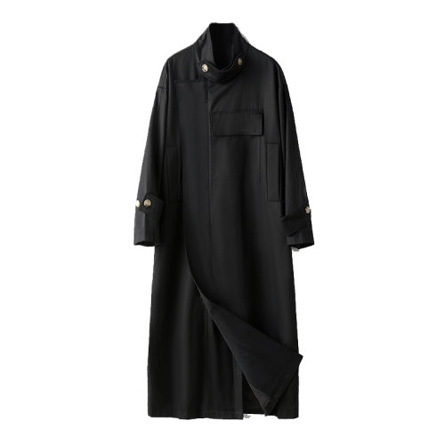 GeleiStory/GeleiStory 春秋新款風(fēng)衣女長(zhǎng)款廓形寬松工裝設(shè)計(jì)感英倫風(fēng)外套 女士風(fēng)衣