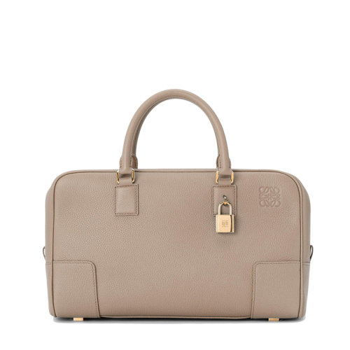 LOEWE/羅意威 22春夏新款A(yù)mazona 28系列 女士沙色粒面小牛皮金色掛鎖裝飾單肩斜挎手提包0010640654