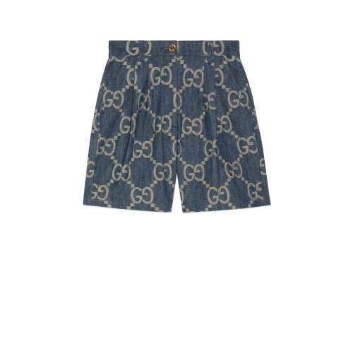  GUCCI古馳 22年秋冬 女士 超級雙G圖案丹寧短褲 678807 XDBVD 4384