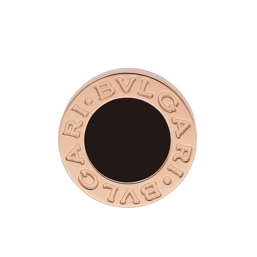 BVLGARI/寶格麗 BVLGARI系列 單只 圓形18K金玫瑰金鑲黑瑪瑙 中性耳釘耳釘 354730