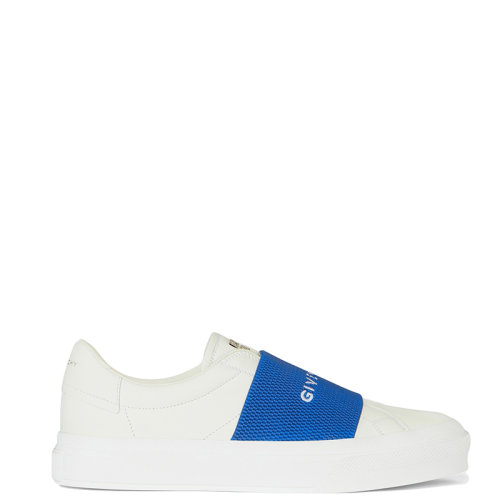 Givenchy/紀梵希 22年秋冬新款 City Sport系列 男士白色/電光藍色光滑牛皮革松緊帶運動鞋BH005XH14X-145