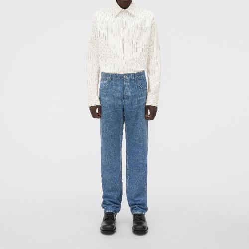  BV葆蝶家 22年秋冬 男士 休閑褲 pantalon en cuir imprime effet denim 713844V2BC04600