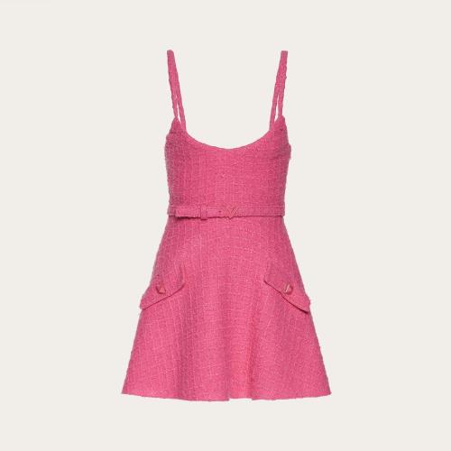  VALENTINO華倫天奴 22年秋冬 女士 連衣裙 ROBE COURTE EN TWEED INTEMPOREL XB3VAY386U3Y84