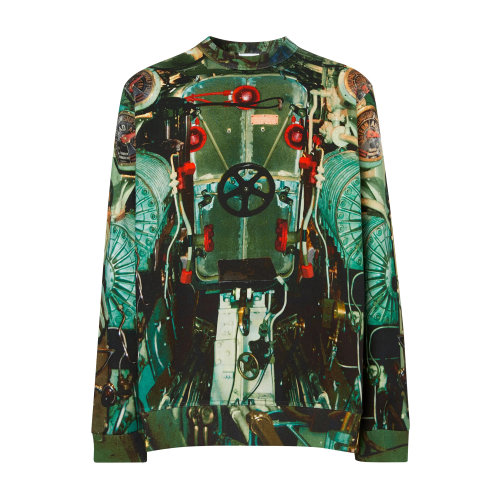 BURBERRY/博柏利 男衛(wèi)衣 純棉綠色潛艇印花圓領(lǐng)男士衛(wèi)衣 長(zhǎng)t 休閑上裝 瑕疵特賣（陳列痕跡，不影響使用）