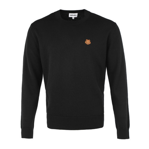 KENZO/高田賢三虎頭徽標(biāo)羊毛寬松男士針織衫/毛衣FB65PU642