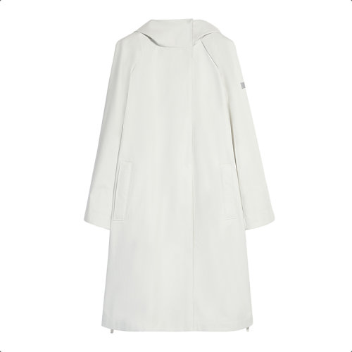 MaxMara/麥絲瑪拉 22年早春新款 ALBIO系列 女士沙白色棉質(zhì)混紡多層技術(shù)面料寬松版型防水風(fēng)衣夾克3021042606003