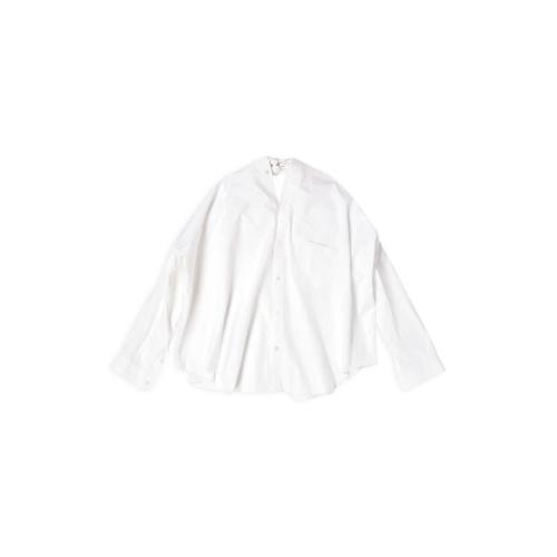  BALENCIAGA巴黎世家 22年秋冬 女士 長袖T恤 Womens Knotted Vareuse Shirt  in White 715032T