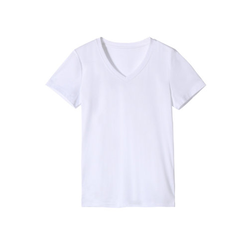 GeleiStory/GeleiStory 夏季新款簡約時尚大氣白T日常通勤V領(lǐng)短袖T恤 女裝＞女士T恤＞女士短袖T恤