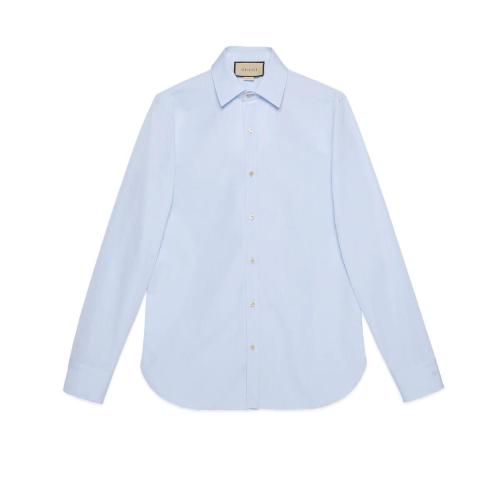  GUCCI古馳 22年秋冬 男士 飾雙G棉府綢襯衫 699557 ZAJOL 4910