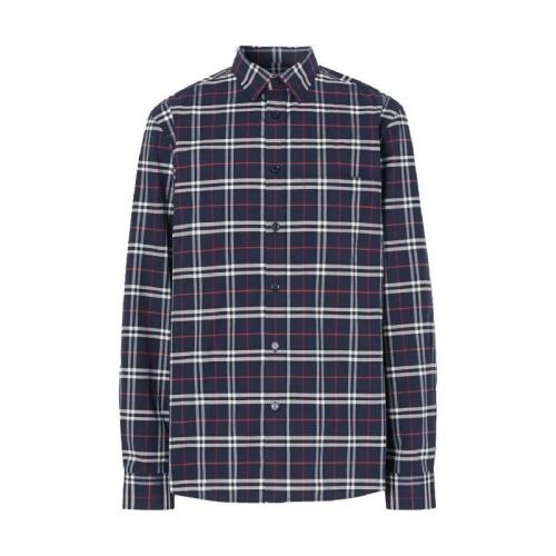  BURBERRY 22年秋冬 男士 小格紋彈力棉襯衫 80186401