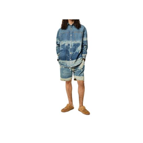  LOEWE羅意威 22年秋冬 男士 長(zhǎng)袖襯衫 Surf print overshirt in denim H616Y12X01-5320