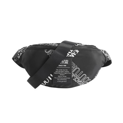 VERSACE/范思哲斜挎包休閑logo百搭包包簡約時尚黑色