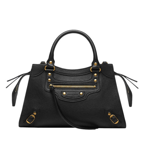 Balenciaga/巴黎世家 NEO CLASSIC 黑色粒面小牛皮小號(hào)單肩手提包 63852115Y411000