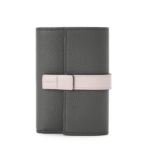 LOEWE/羅意威  女士小號(hào)無(wú)煙煤色/幽靈色柔軟粒面小牛皮立式錢(qián)包0010593416