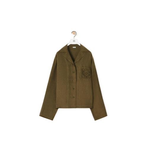  LOEWE羅意威 22年秋冬 女士 長袖襯衫 Anagram pyjama blouse in silk S359Y05X37-4210