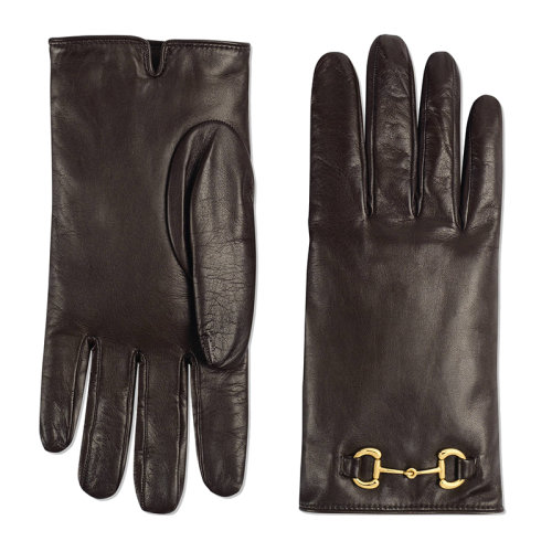 GUCCI/古馳 經(jīng)典款 男士酒紅色皮革馬銜扣細(xì)節(jié)手套645494BAP002100