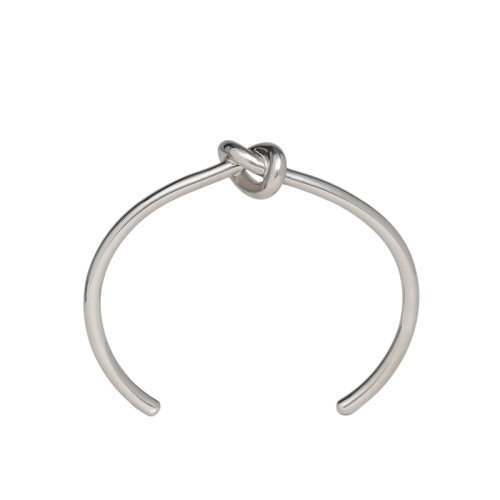 CELINE/賽琳 經(jīng)典KNOT系列 銀色超細黃銅情人結(jié)半開式手鐲46P466BRA.36SI