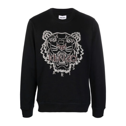 Kenzo/高田賢三 男士黑色老虎圖案圓領衛(wèi)衣運動衫 FB65SW1244XF-99