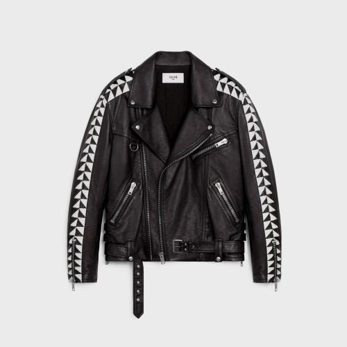  CELINE賽琳思琳 22年秋冬 男士 夾克 牛皮革超大機(jī)車夾克 2EA91599E.09BW