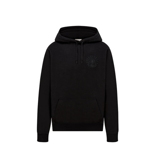 DIOR/迪奧 22年秋冬新款 男士黑色純棉飾有同色刺繡星星圖案連帽運動衫243J691D0531_C989