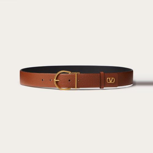  VALENTINO華倫天奴 22年秋冬 男士 腰帶 CEINTURE MINI VLOGO SIGNATURE EN CUIR DE VEAU， HAU