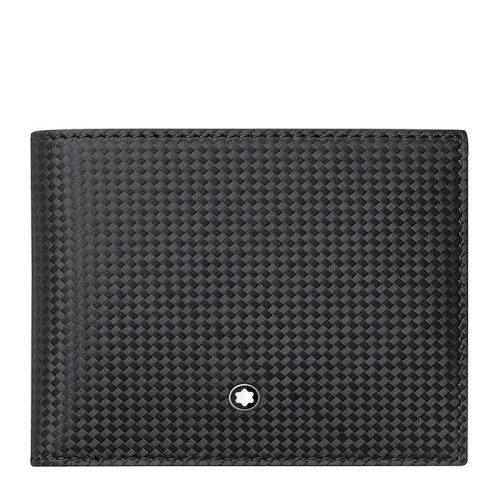 MontBlanc/萬(wàn)寶龍 風(fēng)尚系列 男士黑色6個(gè)信用卡袋短款折疊錢(qián)包錢(qián)夾 111143