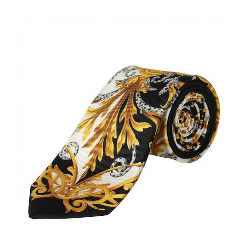 VERSACE/范思哲  男士黑色真絲時(shí)尚經(jīng)典美杜莎頭像裝飾領(lǐng)帶/領(lǐng)結(jié)/領(lǐng)帶夾領(lǐng)帶  ICR7001-A236229-A7027