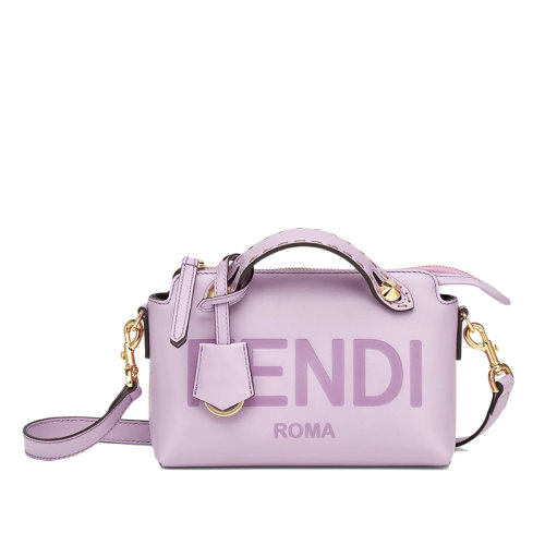 FENDI/芬迪 22新款By The Way系列 女士迷你款淡紫色牛皮革拉鏈開合單肩斜挎手提波士頓包8BL145AC9LF1HOV