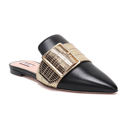 BALLY 巴利 女鞋女士HAMELIN FLAT金色涼鞋拖鞋 6225685 黑色