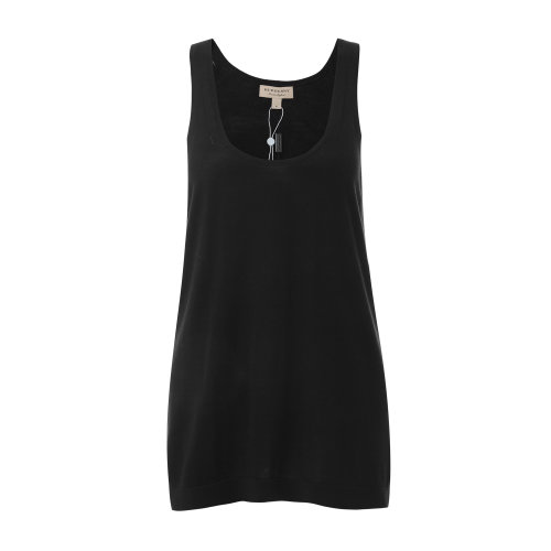 BURBERRY/博柏利 羊絨桑蠶絲混紡 黑色女士無袖T恤 女士背心 家居背心 家居服 女士短袖T恤40716751  瑕疵特賣（陳列痕跡，不影響使用） 博柏利t恤