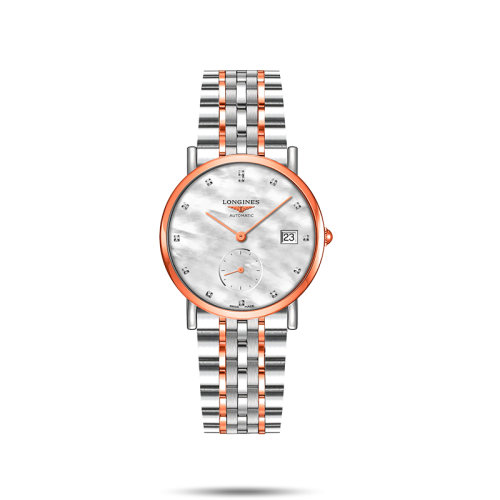 LONGINES/浪琴 22年秋冬新款 博雅系列 女士白色珍珠母貝表盤自動(dòng)機(jī)械機(jī)芯精鋼表殼表帶腕表34.5毫米L4.312.5.87.7