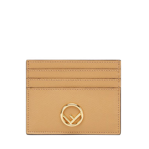 FENDI/芬迪 20   F is Fendi系列 女士米色小牛皮徽標卡片夾8M0445A18BF15KR