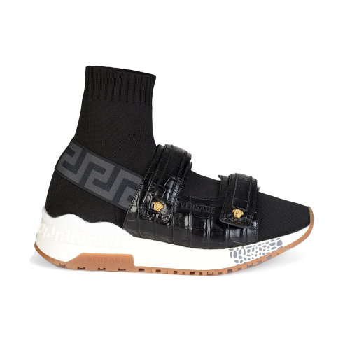 VERSACE/范思哲 女士黑色織物中幫休閑鞋運(yùn)動(dòng)鞋 DSU6991-DCLZCG-K41T