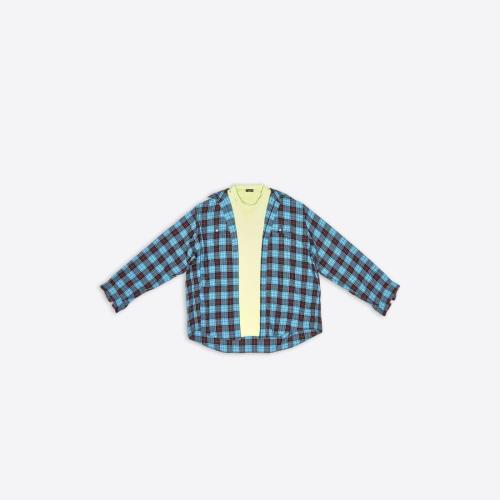  BALENCIAGA巴黎世家 22年春夏 男士 長袖襯衫 TROMPE L'OEIL廓形襯衫 699371TMM116305