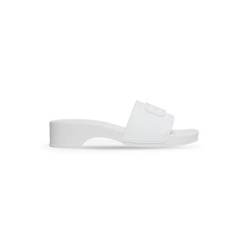  BALENCIAGA巴黎世家 22年秋冬 女士 平底涼鞋 pool clog bb slide sandal monocolor 697607W1S