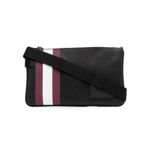 BALLY/巴利 男士 男包 黑色條紋時尚單肩包斜挎包 6235453